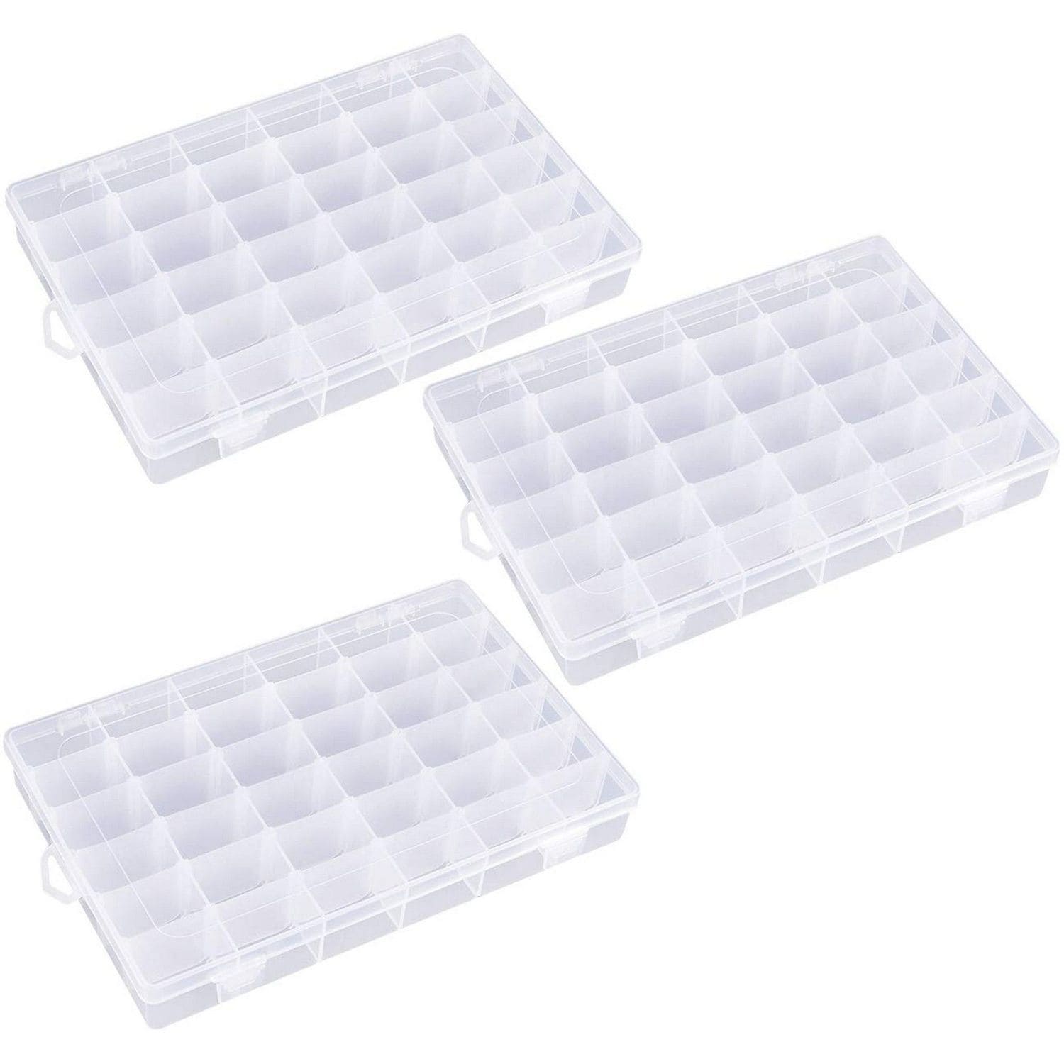 Everything Mary Plastic Bead Storage Case with 24 Jars, Clear, (Single)