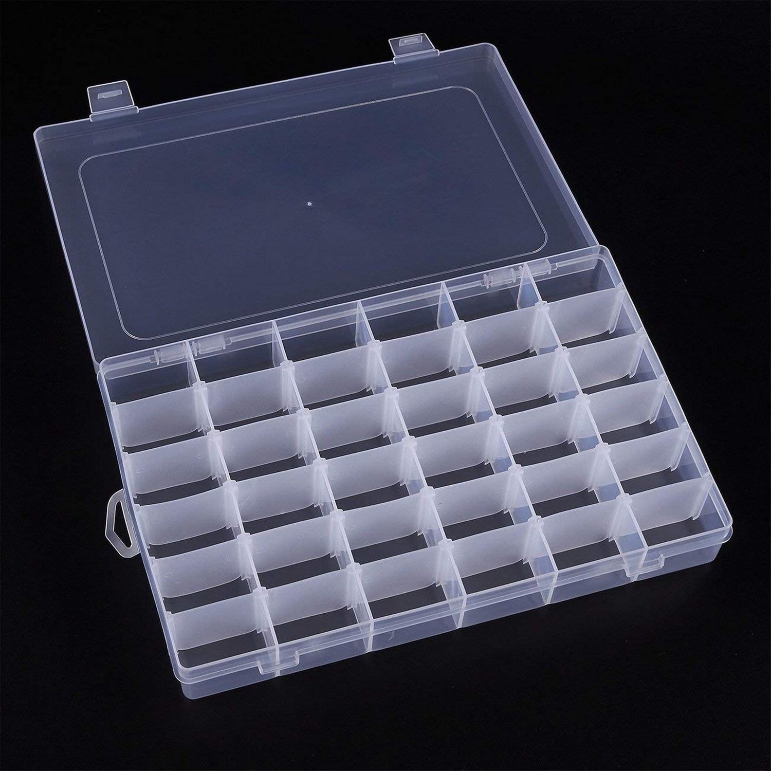 36 Slots Adjustable Jewelry Rings Storage Box Plastic Container Organizer -  Clear - Bed Bath & Beyond - 17596440