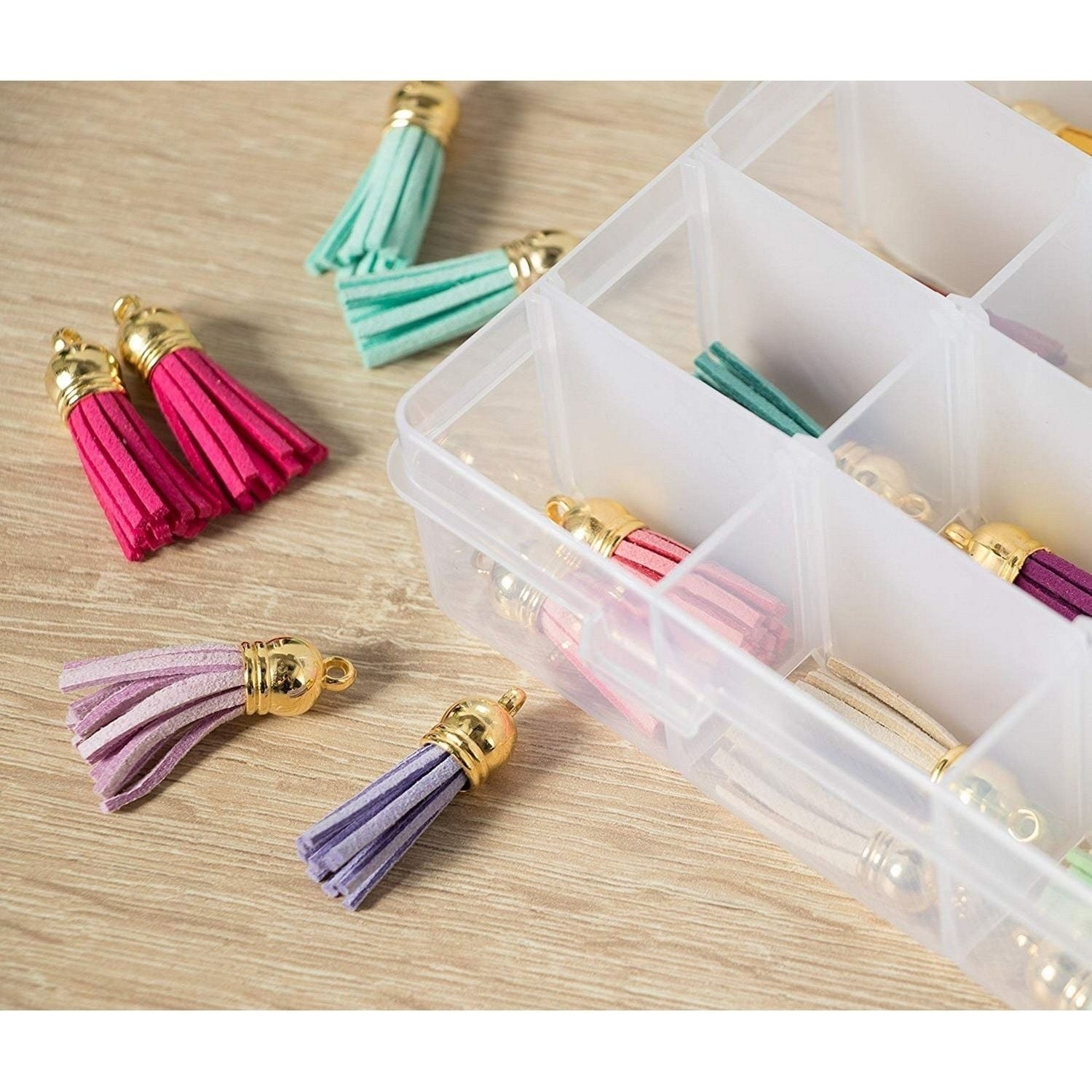 Plastic Jewelry Box 3-Pack Clear Bead Storage Container Earrings