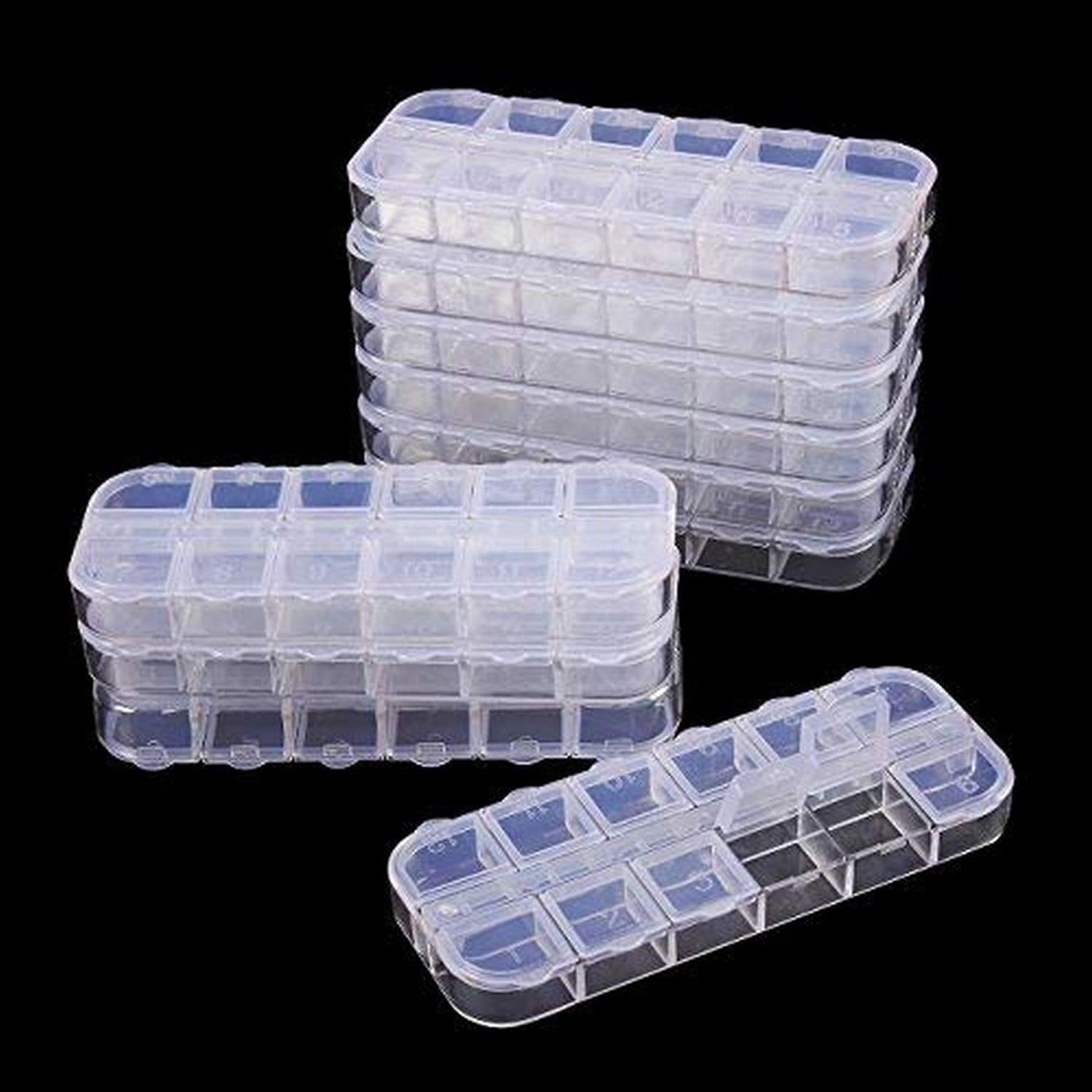 Clear Jewelry Box (10 Pack) Bead Storage Organizer, 12 Compartments Each -  Bed Bath & Beyond - 30100050