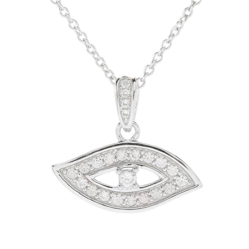 925 Sterling Silver White Natural Zircon Pendant