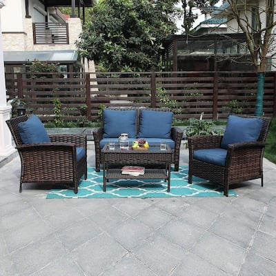Blue Wicker Patio Furniture Find Great Outdoor Seating Dining
