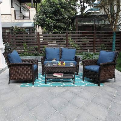 Blue Wicker Patio Furniture Find Great Outdoor Seating Dining Blue Wicker Patio Furniture Find