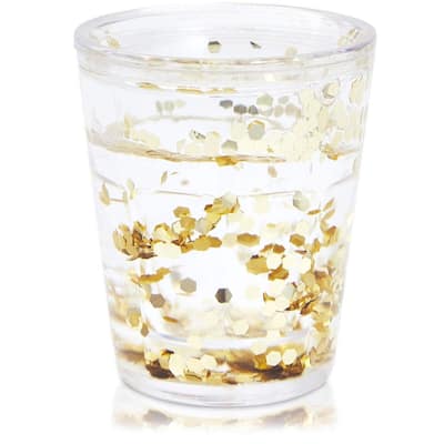 Juvale Party Shot Glasses with Gold Confetti (8 Pack)