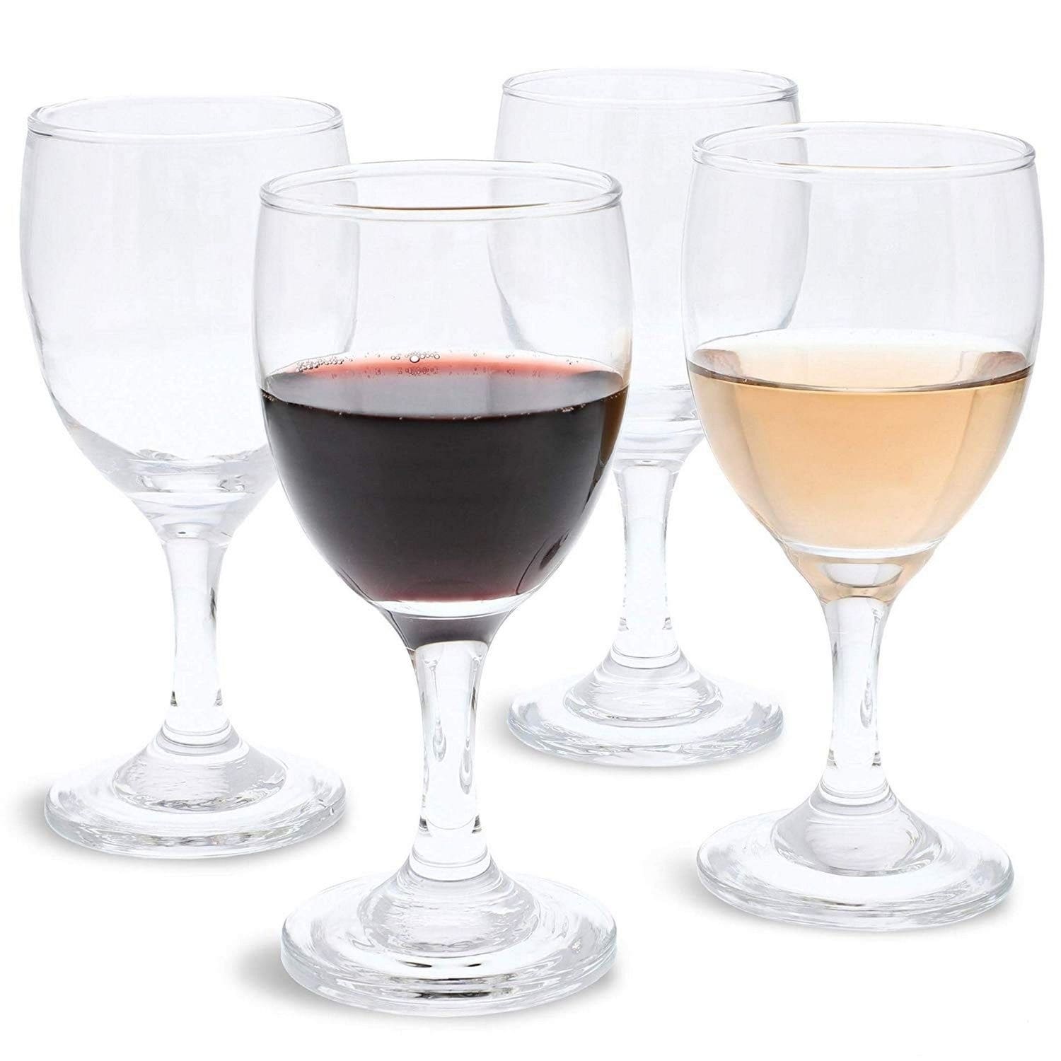 20 Pack Clear Plastic Short Stem Wine Glasses, Crystal Collection