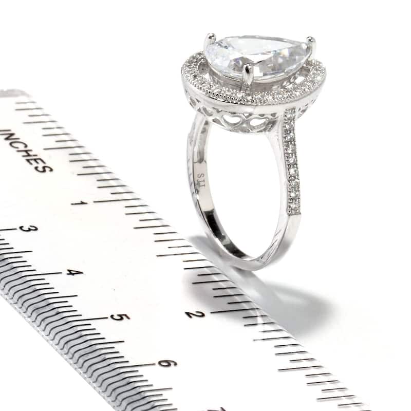 925 Sterling Silver White Cz Ring
