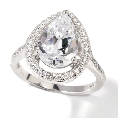 925 Sterling Silver White Cz Ring