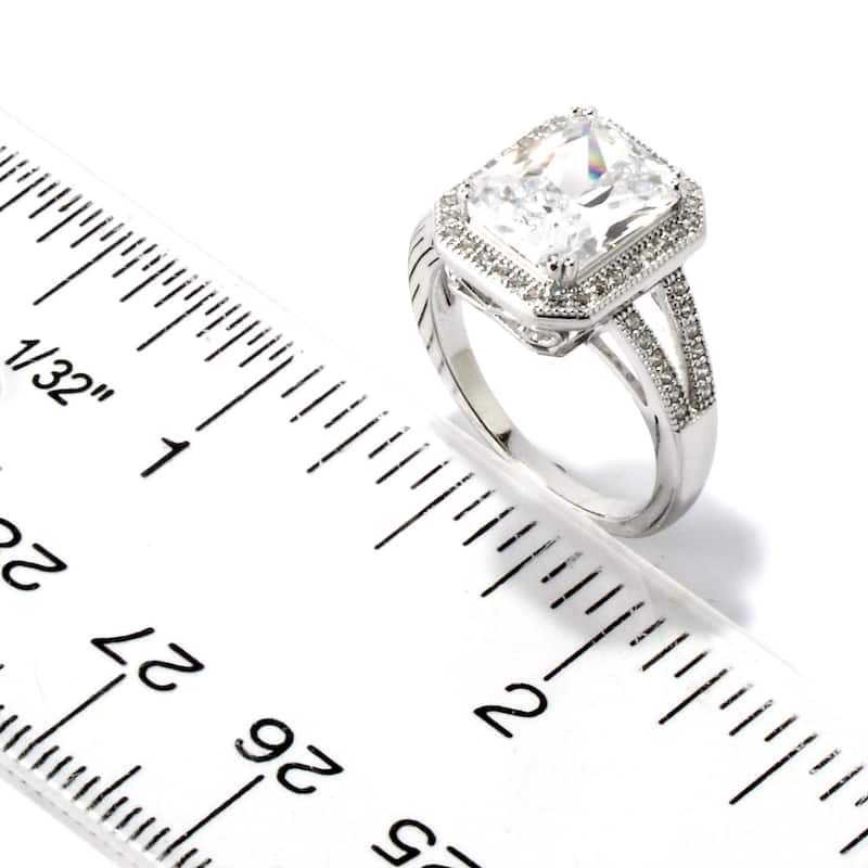 925 Sterling Silver White Zircon Ring