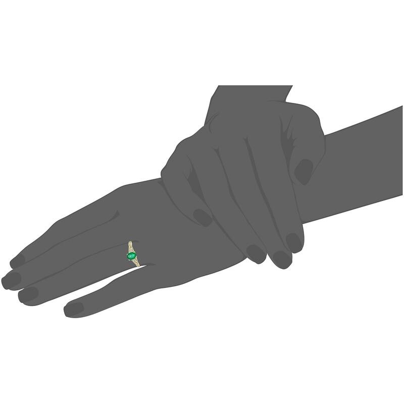 10KT GOLD Emerald and Diamond Ring