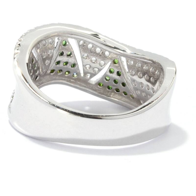 Sterling Silver 0.77Ctw Chrome Diopside Band Ring