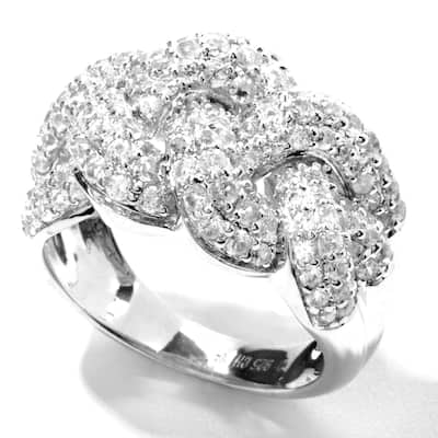 Sterling Silver 2.55Ctw White Natural Zircon Band Ring