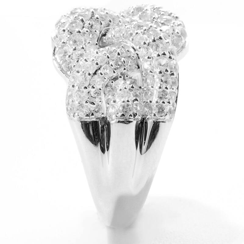 Sterling Silver 2.55Ctw White Natural Zircon Band Ring