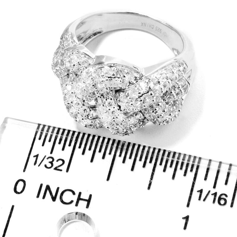 Sterling Silver 2.55Ctw White Natural Zircon Band Ring