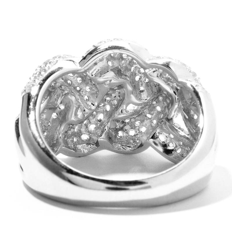 Sterling Silver 2.55Ctw White Natural Zircon Band Ring