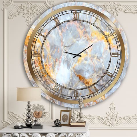 Designart 'Fire and Ice Marble' Glam Wall Clock