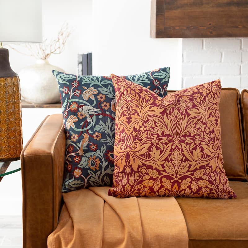 Artistic Weavers Storey Embroidered Damask Throw Pillow Cover - 20" x 20" Cover