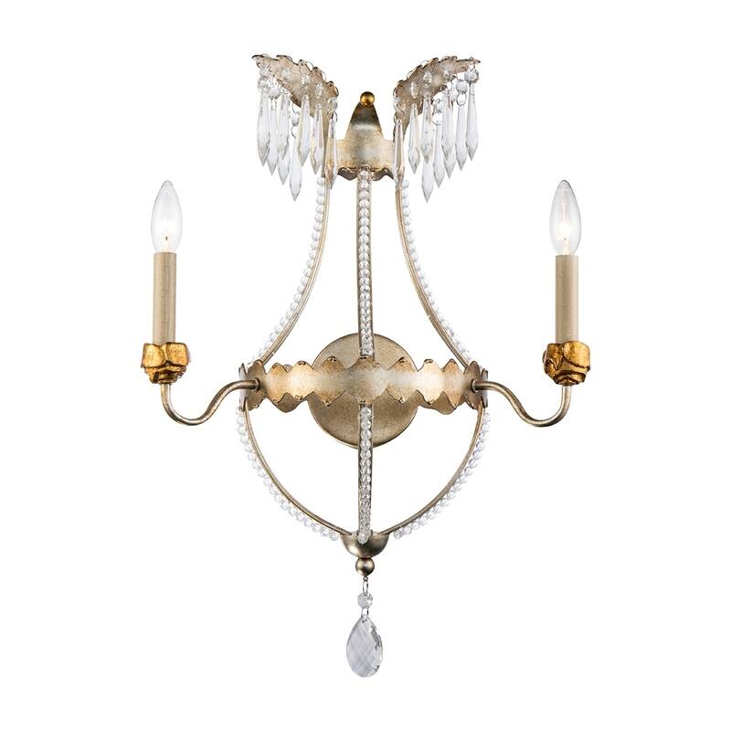 Silver and Gold 2 Light Empire Wall Sconce By Lucas McKearn