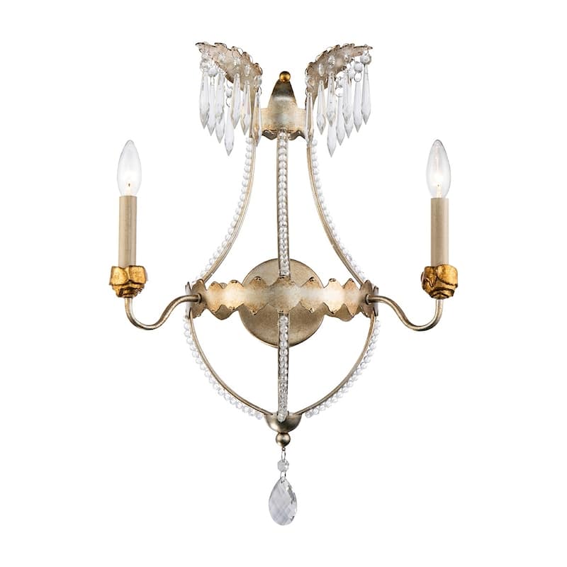 Silver and Gold 2 Light Empire Wall Sconce By Lucas McKearn