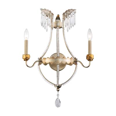 Silver and Gold 2 Light Empire Wall Sconce By Lucas McKearn