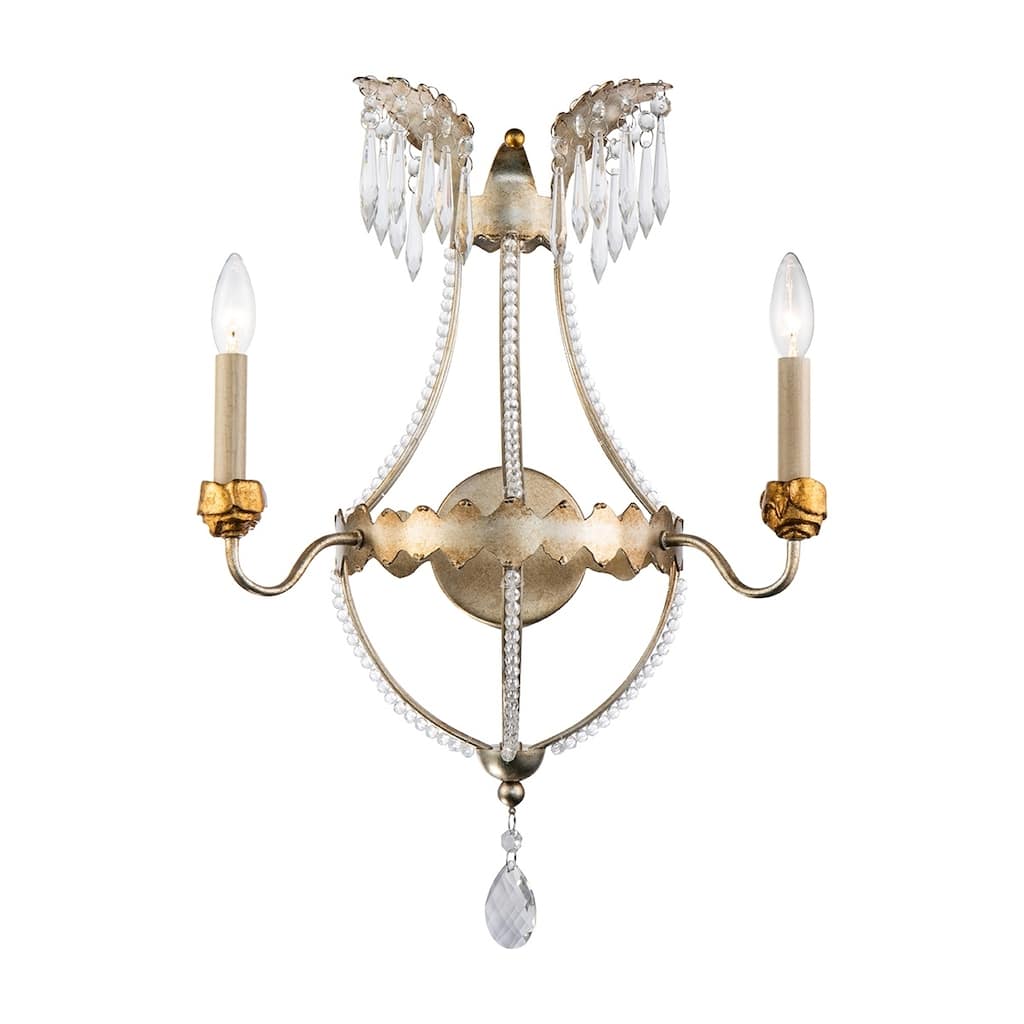 Silver and Gold 2 Light Empire Wall Sconce By Lucas McKearn