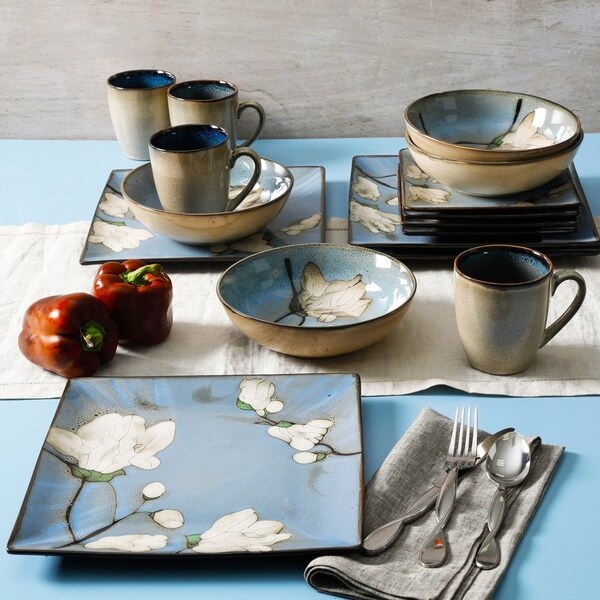 blue square dinnerware