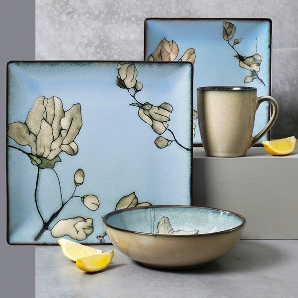 blue square dinnerware