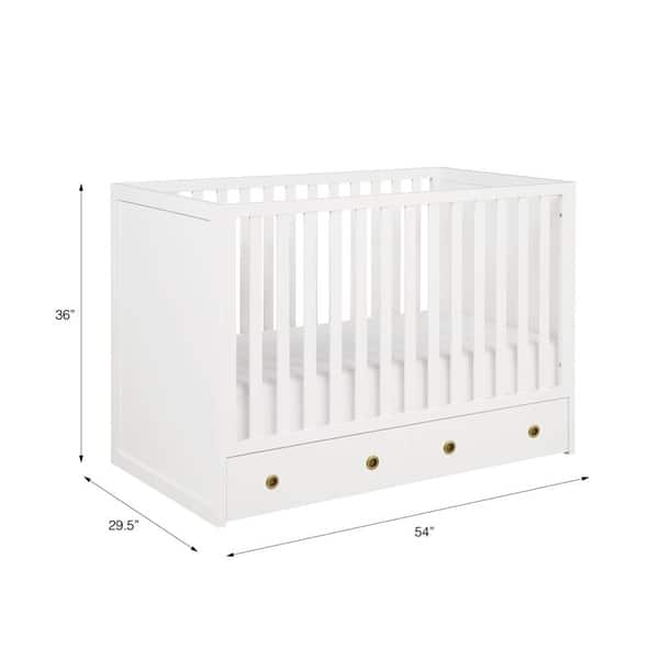 dimension image slide 1 of 2, The Novogratz Rue 3-in-1 Convertible Baby crib with Storage Drawer