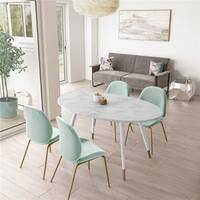 CosmoLiving by Cosmopolitan Amari Oval Faux Marble dining Table