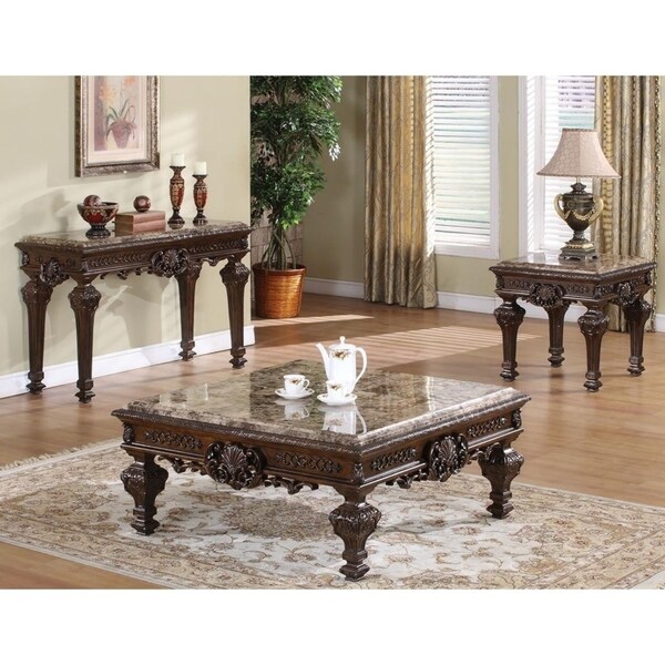 Coffee table set 2025 with marble top