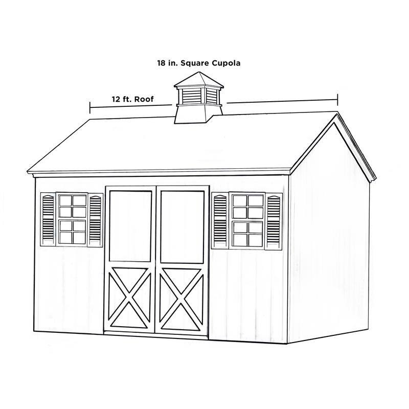 Coventry Vinyl Cupola with Black Aluminum Roof 18" x 24" by Good Directions - 2118CVBLK