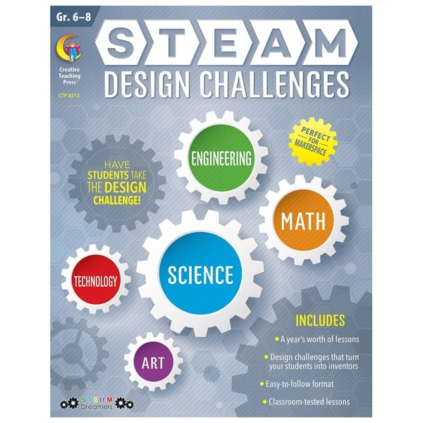 slide 1 of 1, Creative Teaching Press STEAM Design Challenges, Grades 6-8