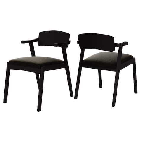 Carson Carrington Comiskey Espresso Finish Arm Dining Chair with Back (Set of 2)