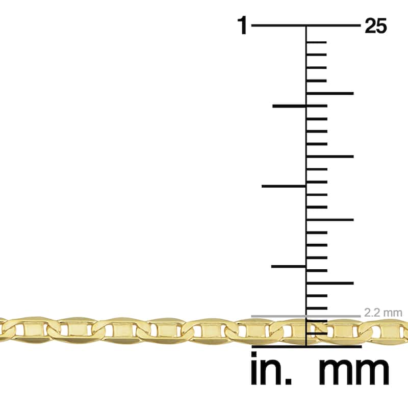 14K Yellow Gold Filled 2.2 mm Solid Valentino Chain Necklace (16 - 30 inches)