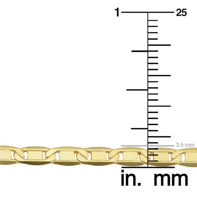 14K Yellow Gold Filled 3.5 mm Solid Valentino Chain Necklace (16 - 30 inches)