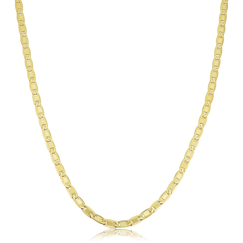 14K Yellow Gold Filled 3.5 mm Solid Valentino Chain Necklace (16 - 30 inches)
