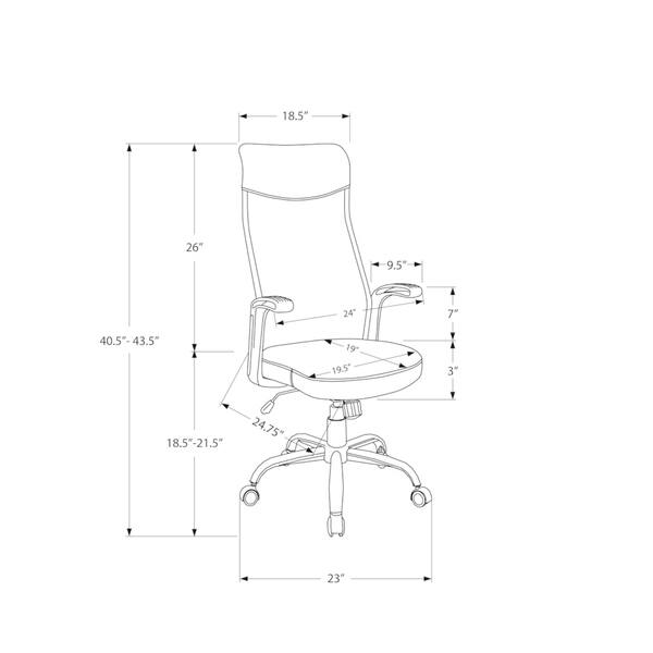 Office Chair, Adjustable Height, Swivel, Ergonomic, Armrests, Computer Desk, Work, Metal, Mesh