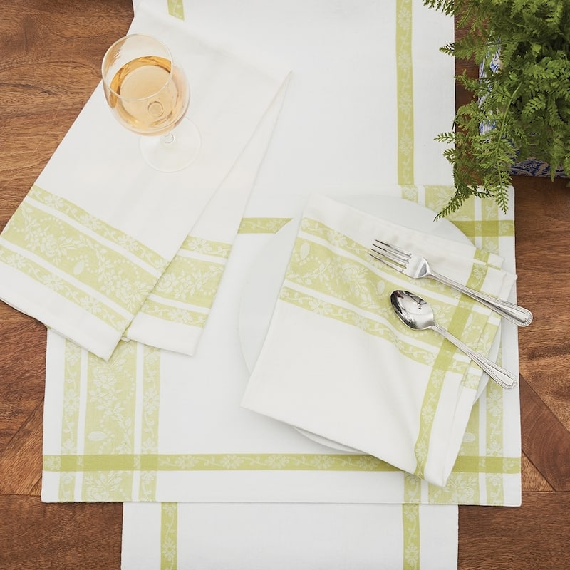 Rose Trellis Jacquard Napkin Set of 6 - 18 x 18