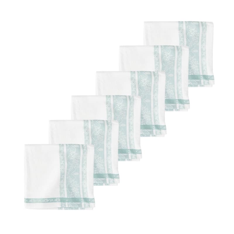 Rose Trellis Jacquard Napkin Set of 6 - 18 x 18 - Sea Glass