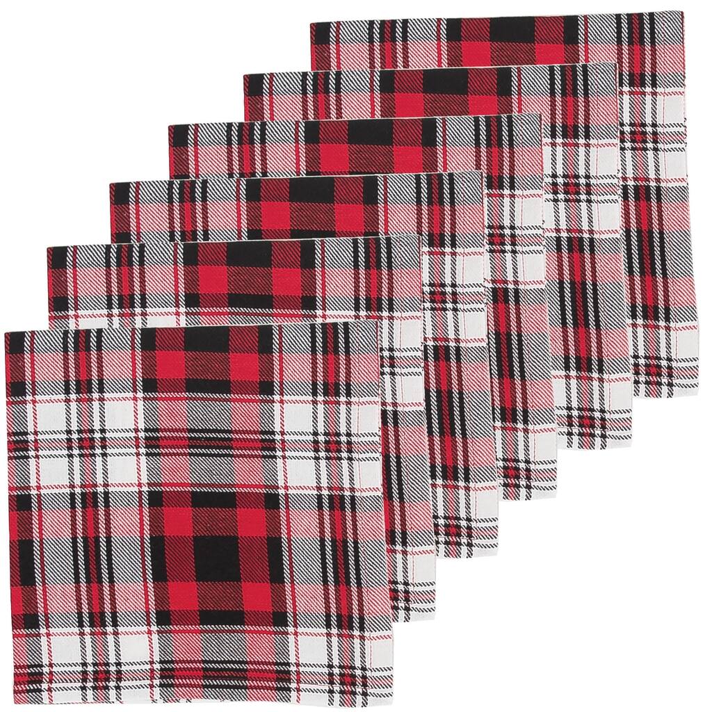 Fireside Plaid Cotton Napkin Set of 6 - 18 x 18