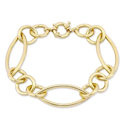 Miadora Yellow Plated Sterling Silver Multi-Oval Link Bracelet