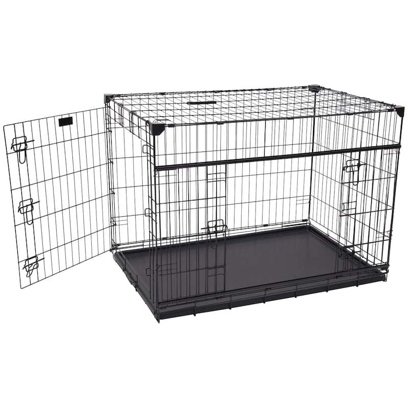 Lucky Dog Sliding Double Door Dog Crate - 2nd Side Door Access