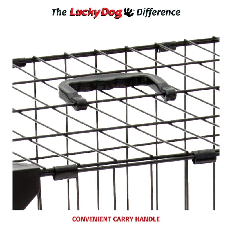 Lucky Dog Sliding Double Door Dog Crate - 2nd Side Door Access