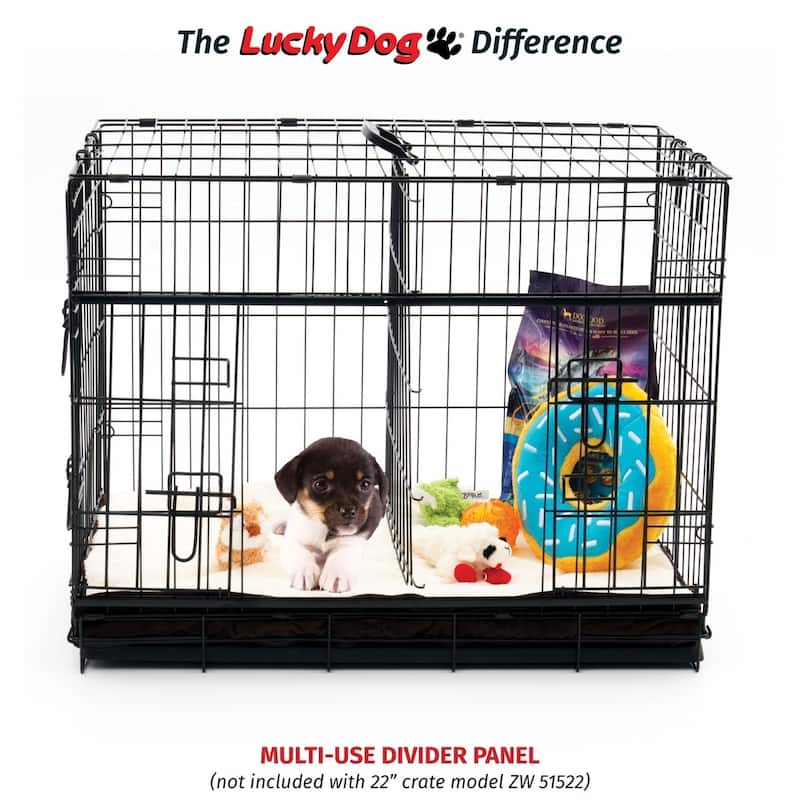Lucky Dog Sliding Double Door Dog Crate - 2nd Side Door Access
