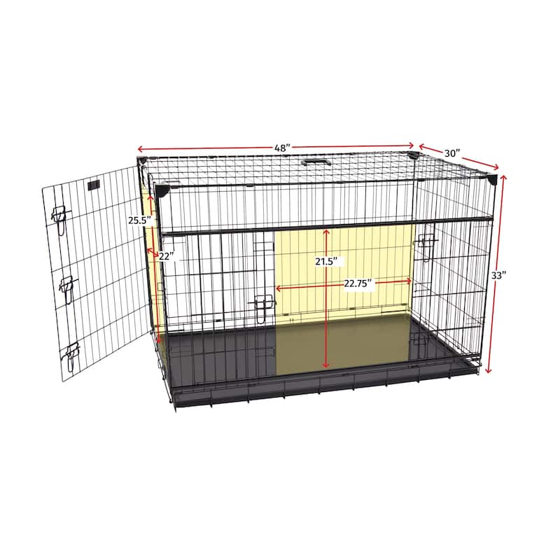 Lucky Dog Sliding Double Door Dog Crate - 2nd Side Door Access