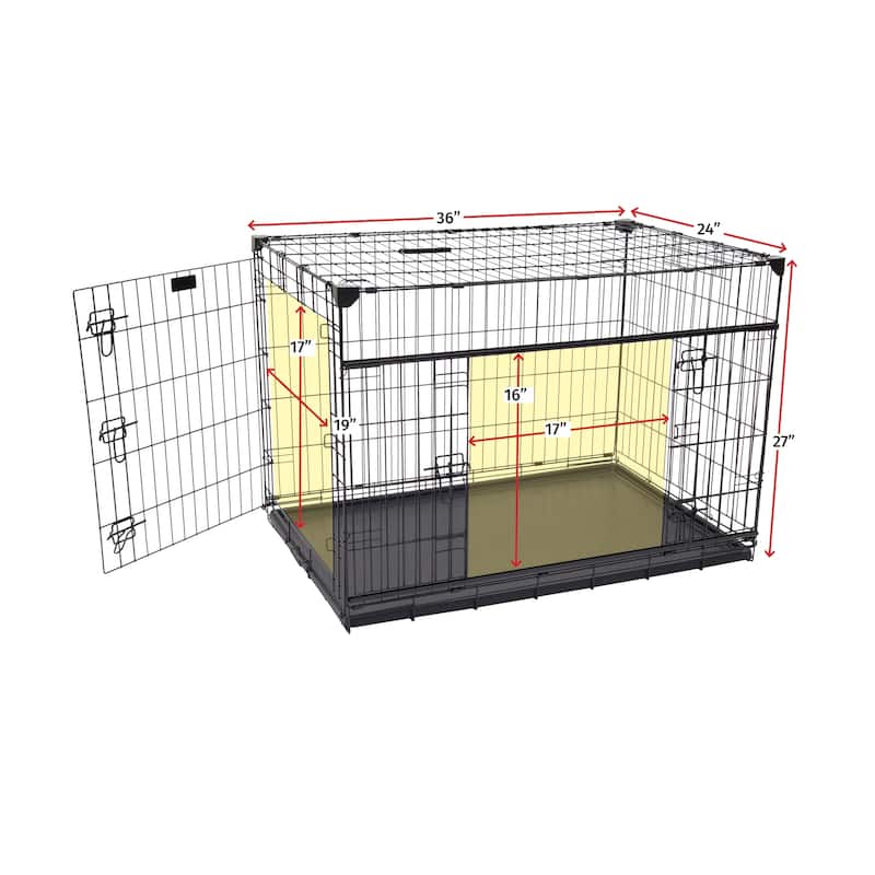 Lucky Dog Sliding Double Door Dog Crate - 2nd Side Door Access