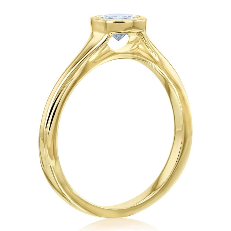 Annello by Kobelli 0.5 Carat Round Forever One Moissanite Solitaire Engagement Ring in 14k Gold (DEF/VS)
