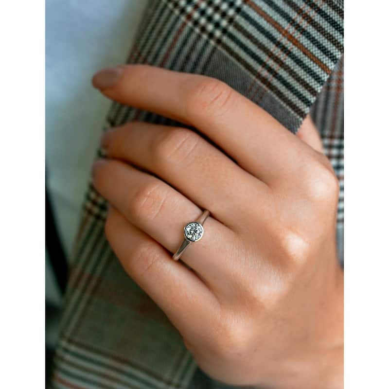 Annello by Kobelli 0.5 Carat Round Forever One Moissanite Solitaire Engagement Ring in 14k Gold (DEF/VS)