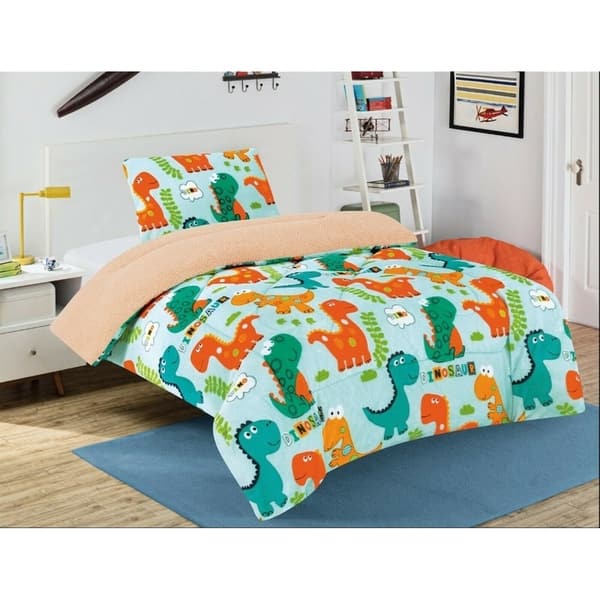 Taylor Olive Twin Size Plush Dinosaur Bedding Set On Sale Overstock 30105613