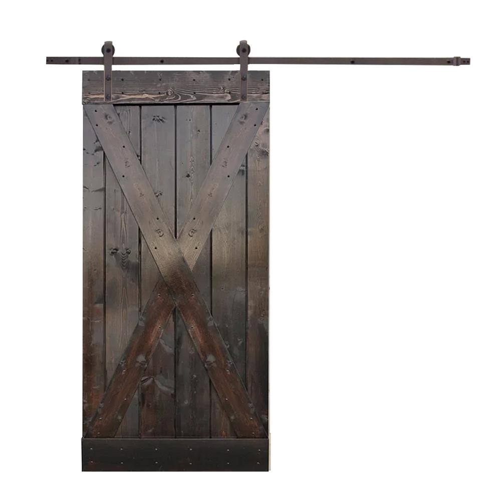 CALHOME 42 in. x 84 in. Knotty Pine Solid Wood Interior DIY Barn Door Slab