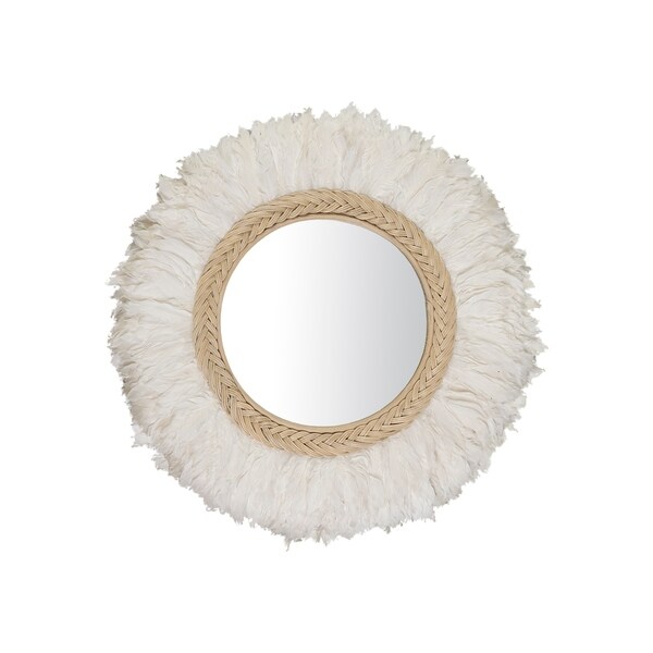 East at Main Brandi Feather Mirror - White - 30" x 4" x 30"